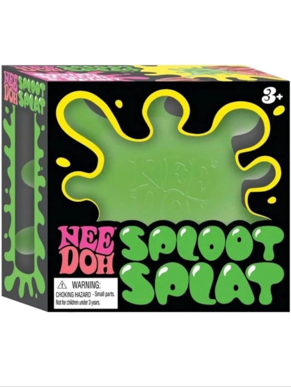 Schylling NeeDoh Sploot Splat Neon Green Stress Ball Fidget Toy Sensory Play New